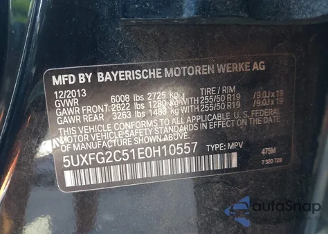 2014 BMW X6 xDrive35I z USA, uszkodzony, nr VIN 5UXFG2C51E0H10557